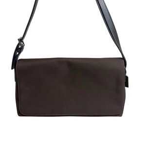 Coach 7413 Black Twill / Leather Mercer Shoulder Handbag Brown black